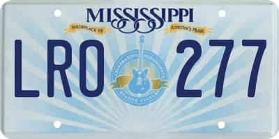 MS license plate LRO277