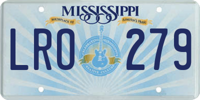 MS license plate LRO279