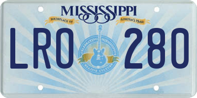 MS license plate LRO280