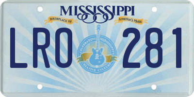 MS license plate LRO281