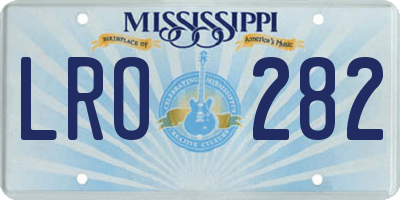 MS license plate LRO282