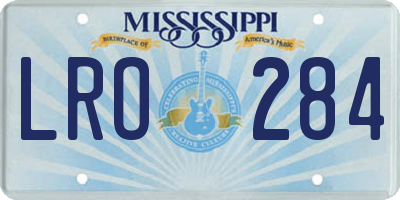 MS license plate LRO284