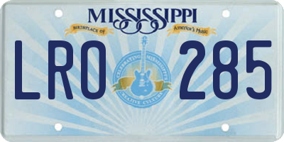 MS license plate LRO285