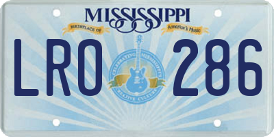 MS license plate LRO286