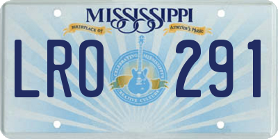 MS license plate LRO291