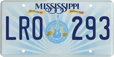 MS license plate LRO293