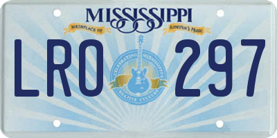 MS license plate LRO297