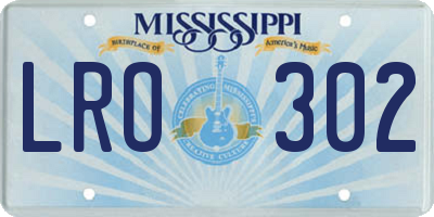 MS license plate LRO302