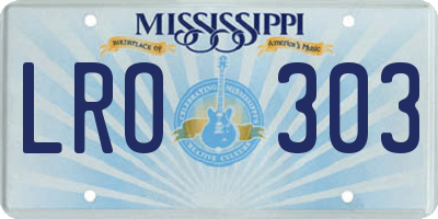 MS license plate LRO303