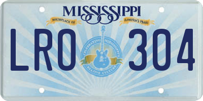 MS license plate LRO304