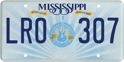 MS license plate LRO307
