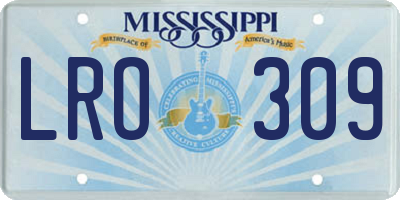 MS license plate LRO309