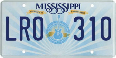 MS license plate LRO310