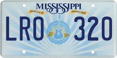 MS license plate LRO320