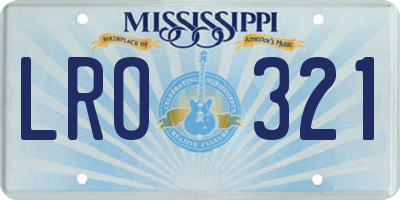 MS license plate LRO321
