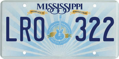 MS license plate LRO322