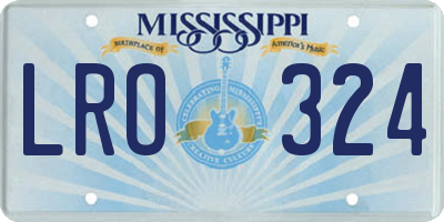 MS license plate LRO324