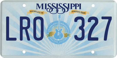MS license plate LRO327