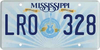 MS license plate LRO328