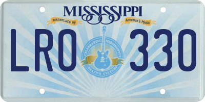 MS license plate LRO330