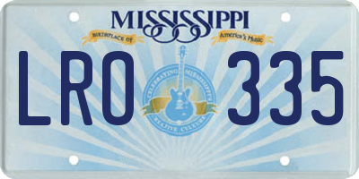 MS license plate LRO335