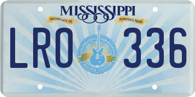 MS license plate LRO336