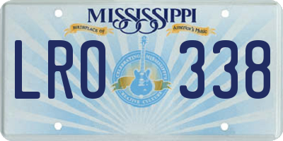 MS license plate LRO338