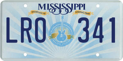 MS license plate LRO341