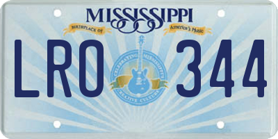 MS license plate LRO344