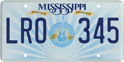 MS license plate LRO345