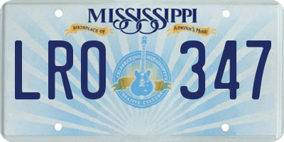 MS license plate LRO347