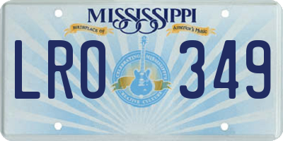 MS license plate LRO349