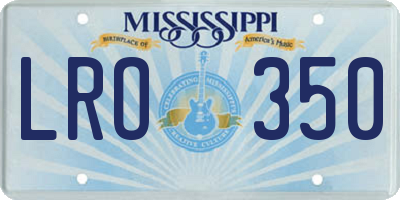 MS license plate LRO350