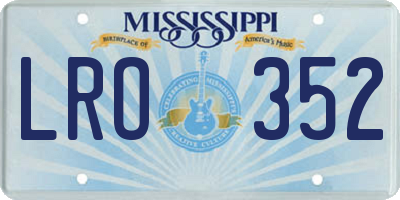 MS license plate LRO352