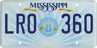 MS license plate LRO360