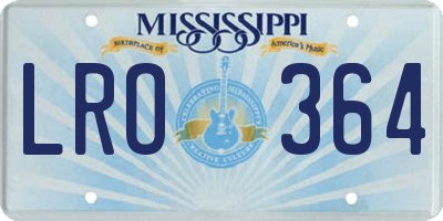 MS license plate LRO364