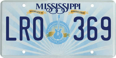 MS license plate LRO369