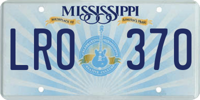 MS license plate LRO370