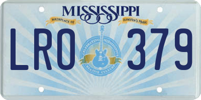 MS license plate LRO379