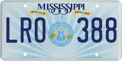 MS license plate LRO388
