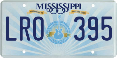 MS license plate LRO395