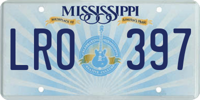 MS license plate LRO397