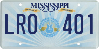 MS license plate LRO401