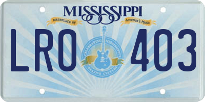 MS license plate LRO403
