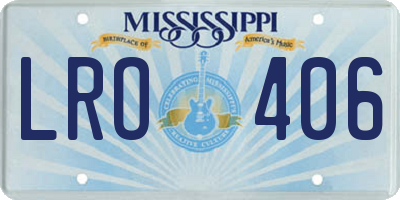 MS license plate LRO406