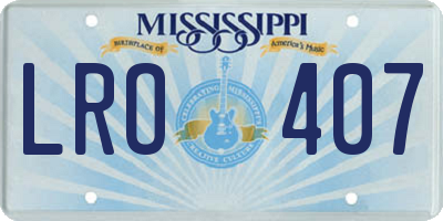 MS license plate LRO407