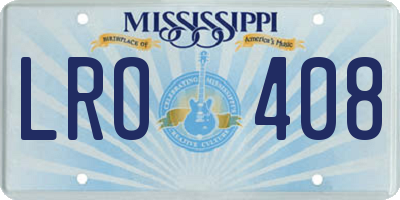 MS license plate LRO408