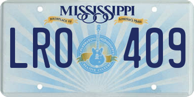 MS license plate LRO409