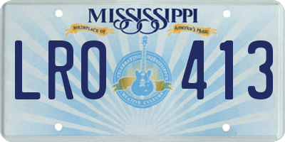 MS license plate LRO413