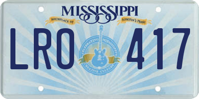 MS license plate LRO417